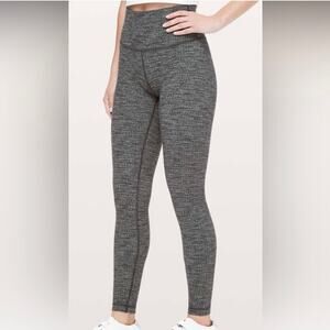 Lululemon Wunder Under High Rise Tight Luon Knit Heathered Gray Leggings - 6